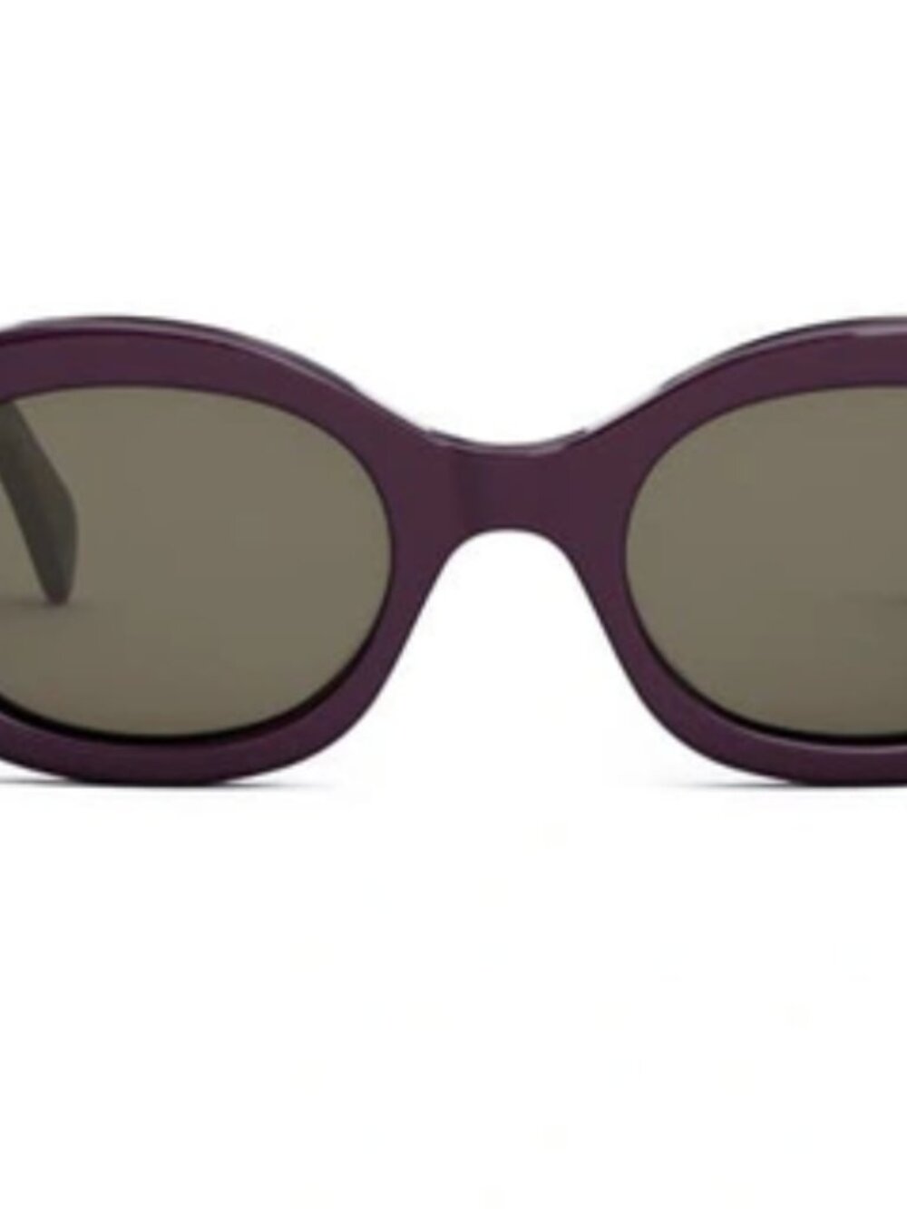CELINE Triomphe 52mm Oval Sunglasses Shiny Violet / Brown - Picture 7 of 8